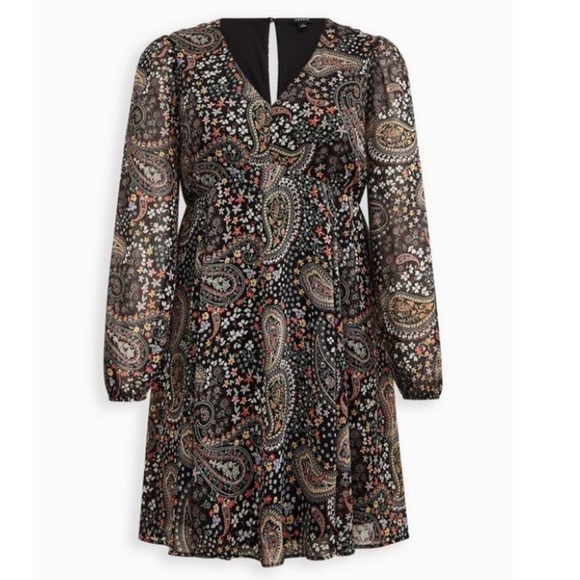 TORRID NWT MINI CHIFFON BABYDOLL DRESS - Picture 1 of 5
